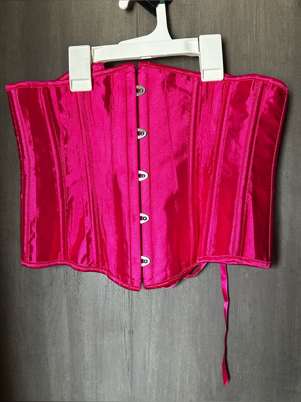 Source Unknown Hot Pink Satin Corset Top